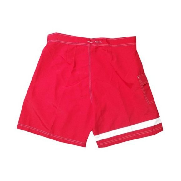 Men's Robert August Surf Swim Trunks Red Shorts - Picture 3 of 8